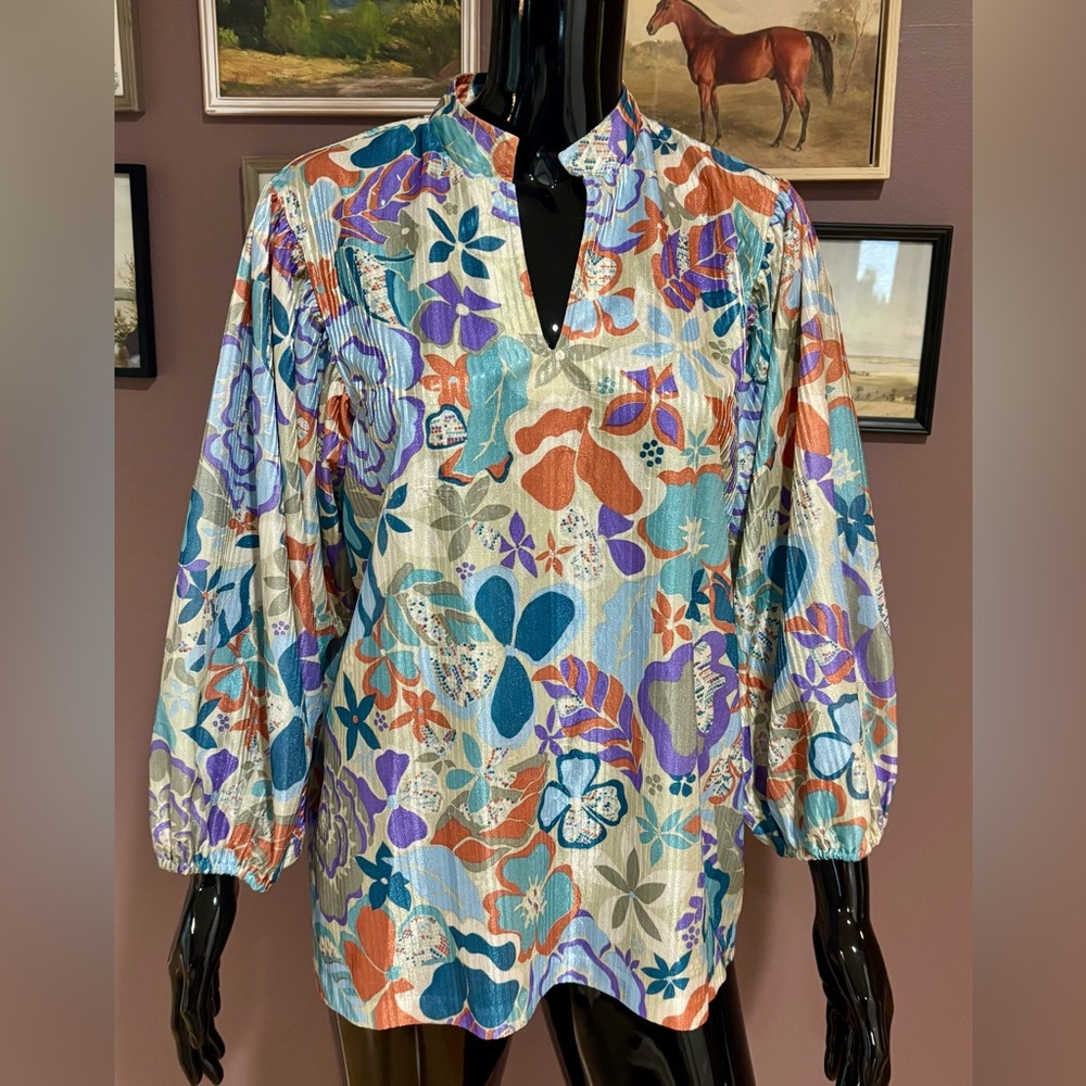 Vintage 70’s Sunny South Floral Multicolor Women's Top